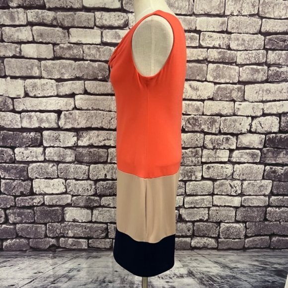 Musette Colorblock Sleeveless Draped Neck Dress Size 6 - Picture 3 of 8